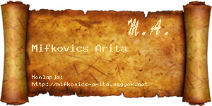 Mifkovics Arita névjegykártya